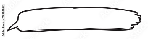 Hand drawn speech bubble with a rough ink brush stroke style. Blank comic dialogue box for text messages or quotes, an isolated doodle element for graphic design projects