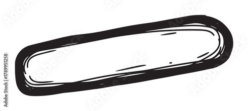 Hand drawn rectangle frame with a rough sketch texture. Doodle style text box or speech bubble for quotes, titles, and creative graphic design projects