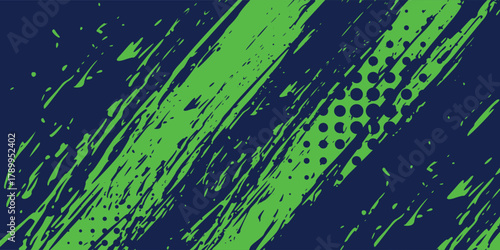 Green sports background design with abstract modern template. Vector illustration of sports players in various activities.