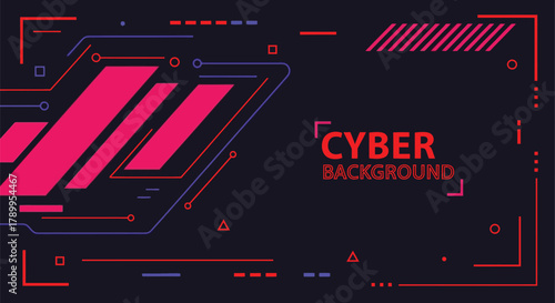 Dynamic cyber background with geometric shapes and vibrant colors