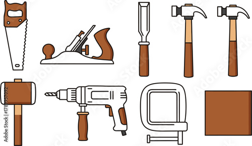 Handyman's essential tools for woodworking projects and home improvement