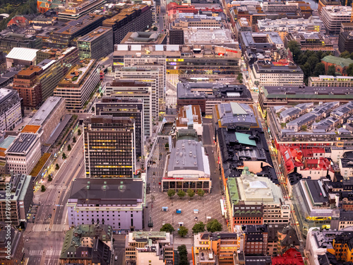 Canvas Print downtown stockholm from above