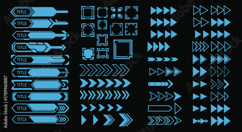 Modern HUD interface elements for futuristic design projects now available