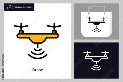 Drone lineal color icon
