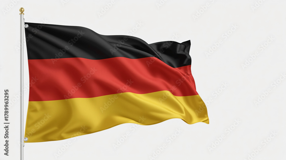 Naklejka premium Germany Flag Ribbon – Elegant 3D Black Red Yellow Design