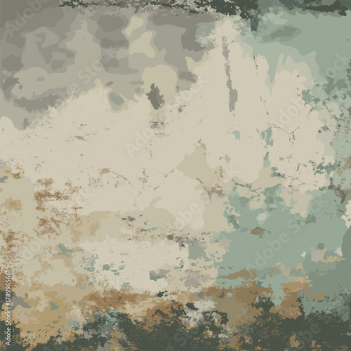 Grunge textured wall surface showing peeling paint and cracks. Vector grunge texture background or wallpaper