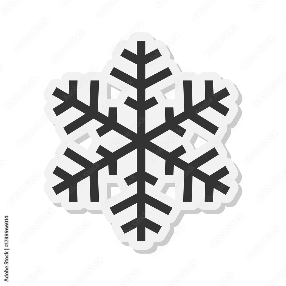 Obraz premium Snowflake sticker icon isolated on transparent background
