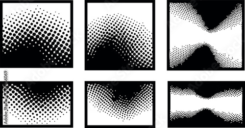 Wallpaper Mural Halftone pattern set with black and white abstract dot textures for graphic design and digital art projects vector illustration Torontodigital.ca