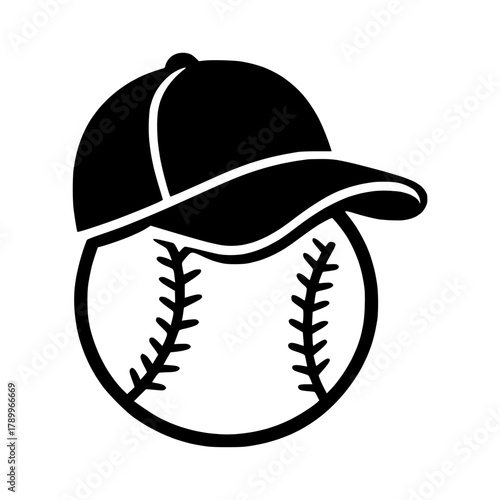 icon of a baseball wearing a cap