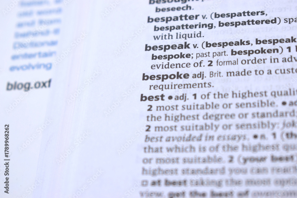 Fototapeta premium Close Up Of English Dictionary Page With Word - bespoke