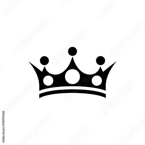Illustration of a stylized black crown on transparent background silhouette