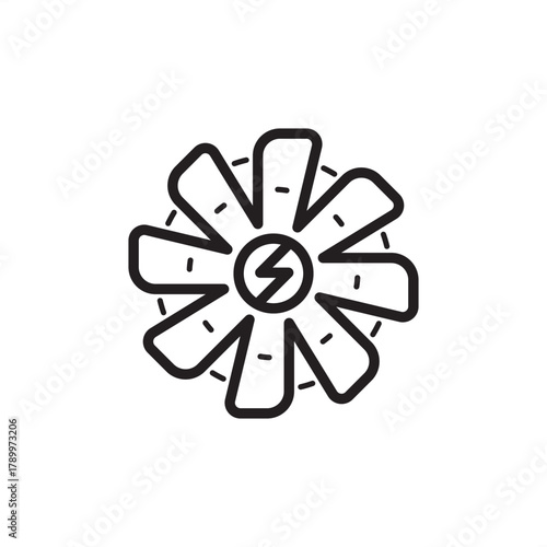 Micro turbine icon symbolizing small-scale power generation and mechanical efficiency, representing specialized distributed energy resources, modern energy systems, and industrial CHP units.