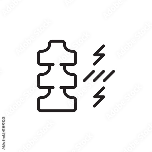 Insulator icon symbolizing electrical isolation and non-conductive support, representing specialized utility equipment, power transmission safety, and industrial electrical systems.
