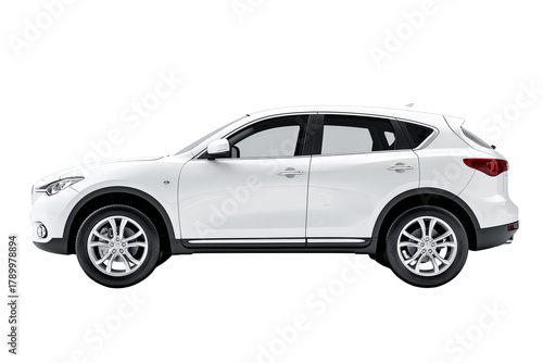 SUV car Side view of a white isolated on transparent White background png