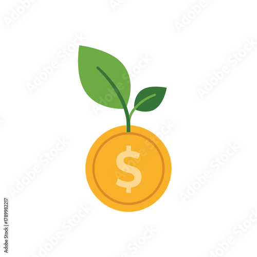 Investment Growth A Coin Sprout with Green Leaves Representing Financial Success and Development