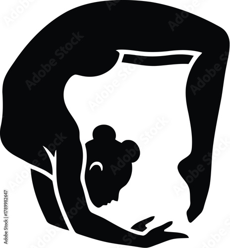 Gymnast silhouette performing a dynamic acrobatic flip