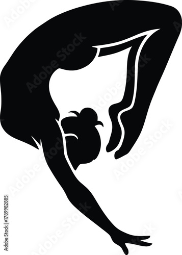 Gymnast silhouette performing a dynamic acrobatic flip