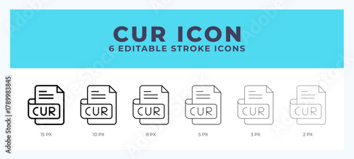 Cur file line icon with different stroke. Vector illustration.