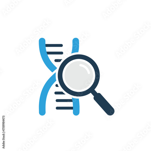 DNA Examination Magnifying Glass Analyzing Genetic Code