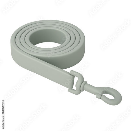 3D-modeled leash with loop and hook, realistic design ideal for pet accessories, dog training, or animal care scenes.