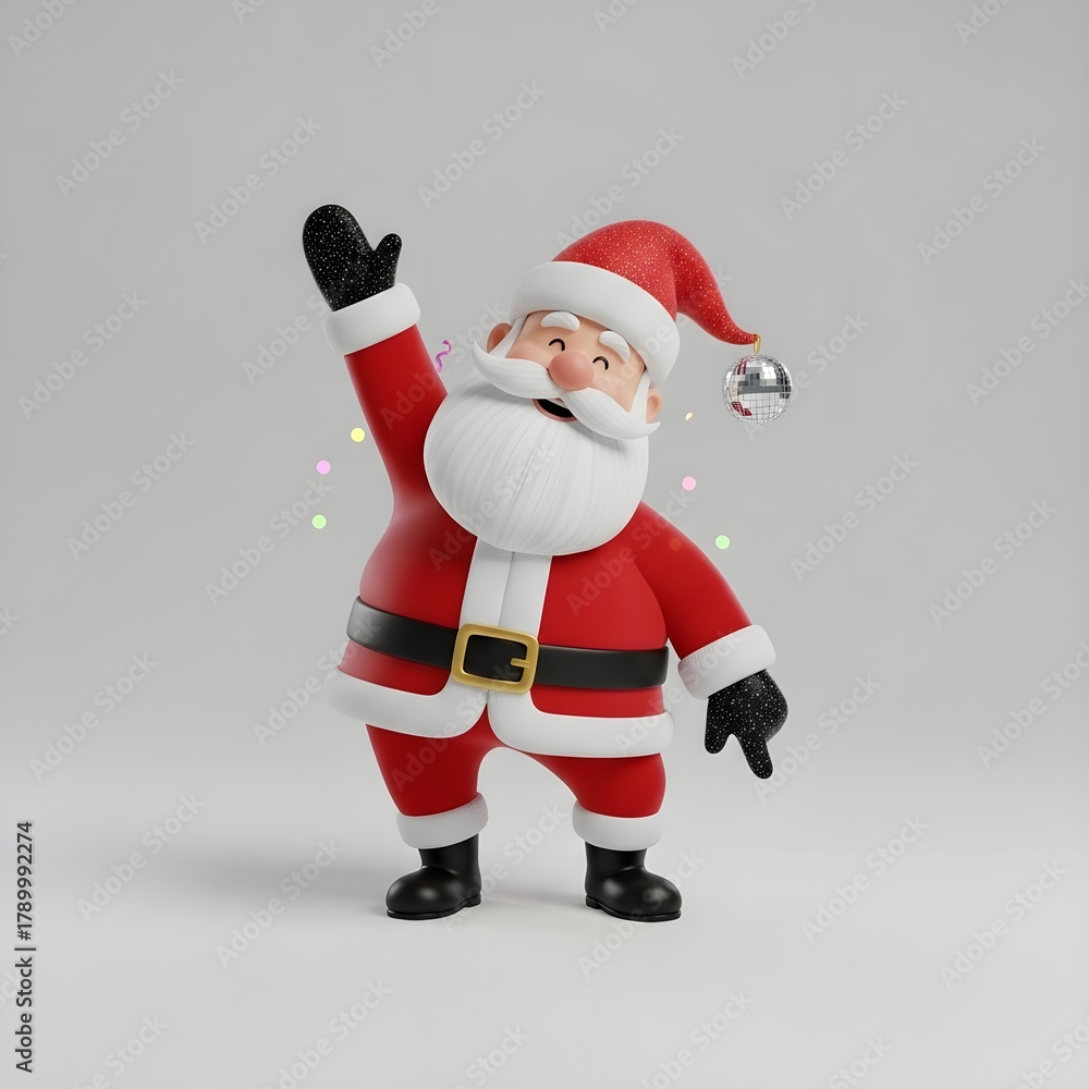 Obraz premium Santa claus dancing with disco ball