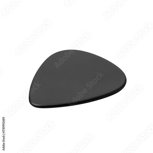 A black guitar pick