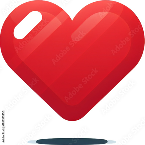 Love's Essence: A vivid red heart symbol, radiating warmth, symbolizes affection and vitality. Ideal for conveying love, care, or well-being, evoking feelings of compassion and devotion.