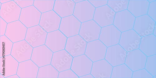 Abstract Digital Black Hexagon Science Technology Background. Abstract Dark Background With Glowing Hexagonal Geometric Pattern Design. geometric mesh cell texture. 