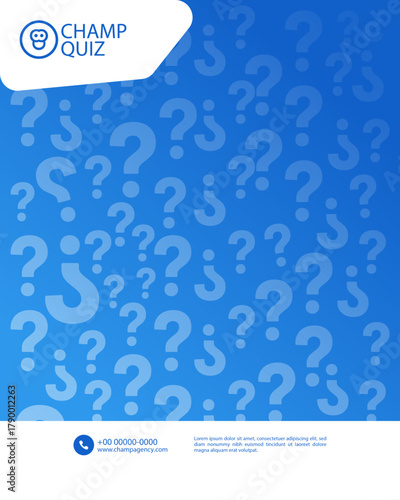 Clean Blue Seamless Question Mark Pattern Vector Editable Background for Digital Content