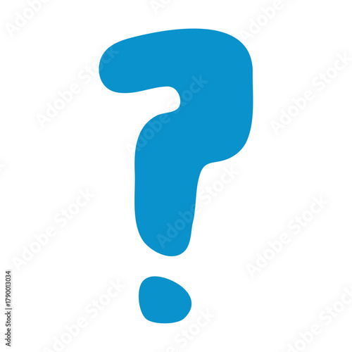 Question mark doodle hand drawn punctuation doubt sign flat element. Warning attention hesitation sign. Query FAQ concept, finding answer. Isolated. Vector illustration