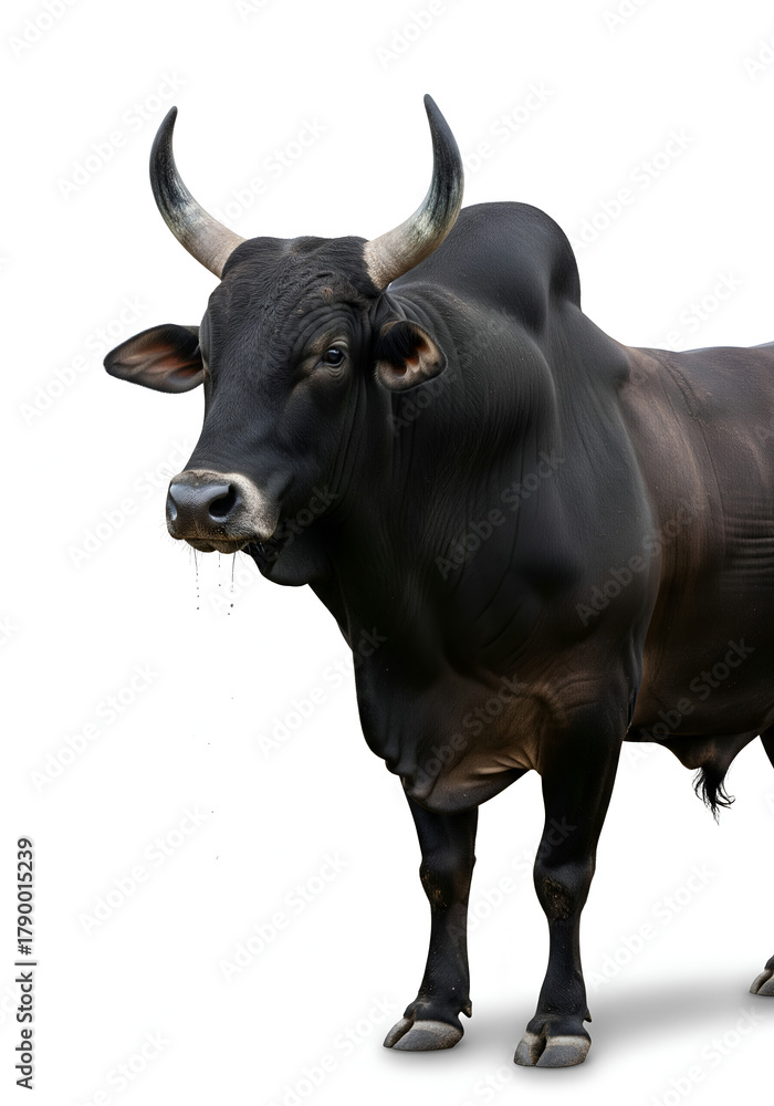 Naklejka premium bull on white background