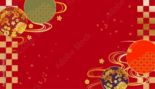 Fotografía 美しいシンプルな和柄背景イラスト