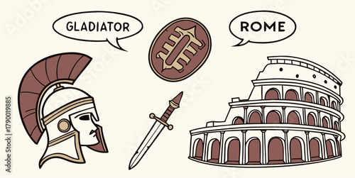 Explore ancient Rome through iconic gladiators, the Colosseum, and weaponry for a captivating historical journey into Roman civilization and culture