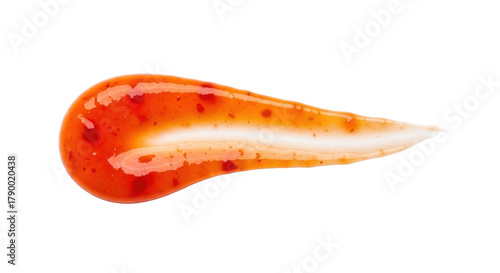 Vibrant red chili sauce smear with a creamy streak, perfect for enhancing food and beverage designs