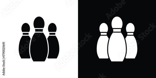 Bowling pins icon design concepts. Clipart design set