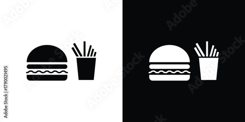 Burger Fries icon design concepts. Clipart design set