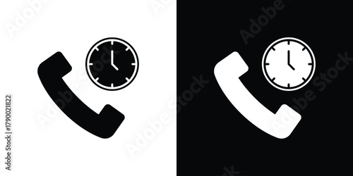 Call duration icon design concepts. Clipart design set