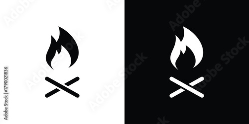 Campfire icon design concepts. Clipart design set