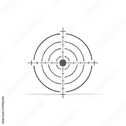 Dark grey target with crosshairs and circular rings for aiming and accurate focus point