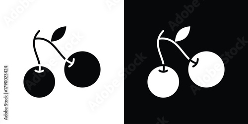 Cherry icon design concepts. Clipart design set