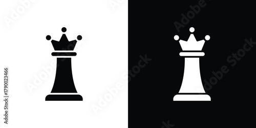Chess queen icon design concepts. Clipart design set