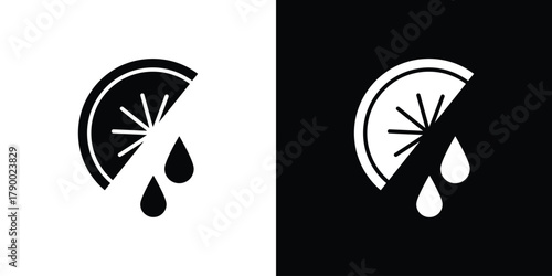 Citrus slice icon design concepts. Clipart design set