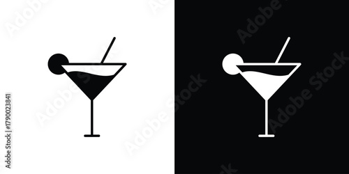 Citrus Martini glass icon design concepts. Clipart design set