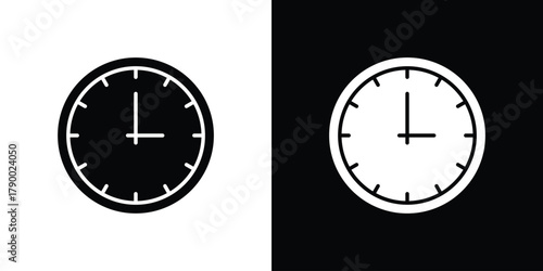Clock face icon design concepts. Clipart design set