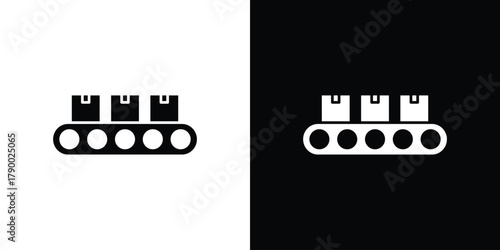 Conveyor belt icon design concepts. Clipart design set