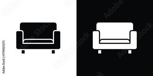 Couch icon design concepts. Clipart design set