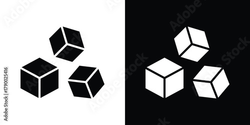 Cubes icon design concepts. Clipart design set