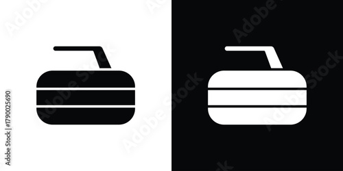 Curling stone icon design concepts. Clipart design set