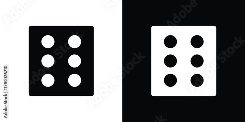 Dice six icon design concepts. Clipart design set