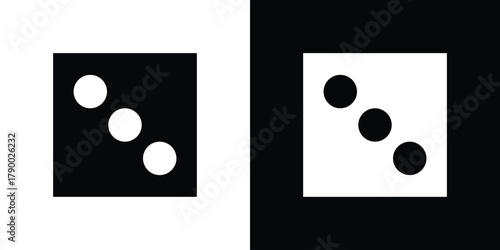 Dice three icon design concepts. Clipart design set